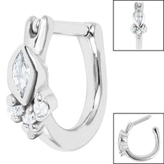 view all Steel Marquise Asia Trinity Tragus Helix Clicker Ring body jewellery