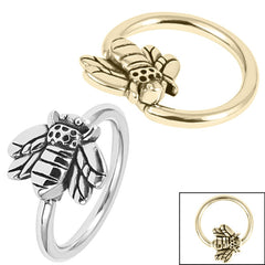 view all Steel BCR with Steel Clip In Honey Bee body jewellery