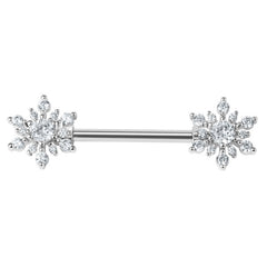 view all Steel Claw Set Jewelled Sunburst Nipple Bar body jewellery