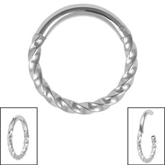 Steel Twisted Bar Hinged Clicker Ring