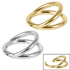 view all Titanium Double Band Hinged Clicker Ring body jewellery