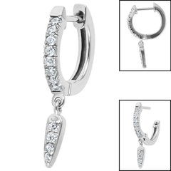view all Steel Jewelled Huggie Earring with Dangle Spike body jewellery