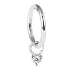 view all Steel Hinged Segment Ring with Steel Clawset Crystal Charm body jewellery