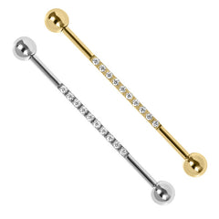 view all Titanium In-line Claw Set Multi Jewel Industrial Scaffold Bar body jewellery