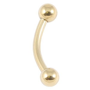 Zircon Titanium Micro Curved Barbell 1.2mm (Gold colour PVD)