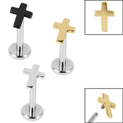 view all Titanium Internally Threaded Labrets 1.2mm - Steel Mini Cross body jewellery