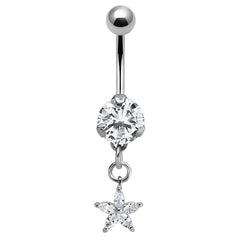 view all Belly Bar - Claw Set CZ Jewelled with Claw Set Jewelled Star Charm body jewellery