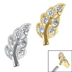 view all Steel Claw Set Jewelled Leaf for Internal Thread shafts in 1.2mm body jewellery