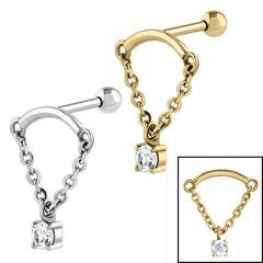 view all Steel Concealed Jewelled Chain Bar body jewellery