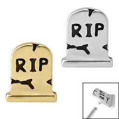 view all Steel RIP Headstone for Internal Thread shafts in 1.2mm body jewellery