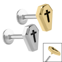 view all Titanium Internally Threaded Labrets 1.2mm - Steel Coffin body jewellery
