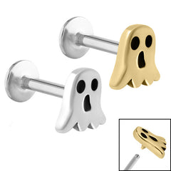 view all Titanium Internally Threaded Labrets 1.2mm - Steel Ghost body jewellery