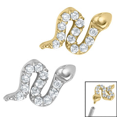 view all Steel Claw Set Jewelled Snake for Internal Thread shafts in 1.2mm body jewellery