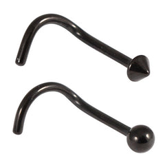 view all Black Titanium Nose Studs - Ball and Cone body jewellery