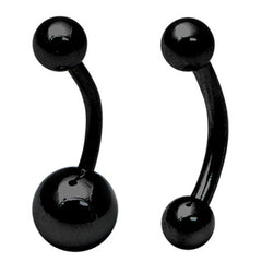 view all Black Steel Curved Bars 1.6mm body jewellery