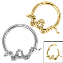 view all Titanium Snake Hinged Clicker Ring body jewellery