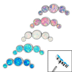 view all Titanium (Infinity) Bezel Set 5 Opal Crescent for Internal Thread shafts in 1.2mm body jewellery