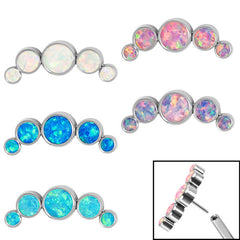 view all Titanium Threadless (Bend fit) (Infinity) Bezel Set 5 Opal Crescent body jewellery