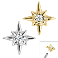 view all Steel Jewelled 8 point Star for Internal Thread shafts in 1.2mm body jewellery