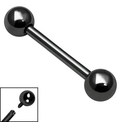 view all Black Titanium Internally Threaded Barbells 1.6mm body jewellery