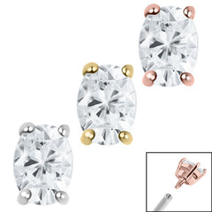 view all Steel Claw Set Jewelled Oval for Internal Thread shafts in 1.2mm body jewellery
