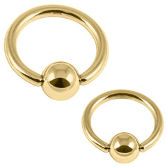 view all Gold Steel Ball Closure Ring (BCR) body jewellery