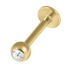 view all Gold Titanium Jewelled Labret body jewellery