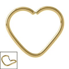view all Gold Steel Continuous Heart Twist Rings body jewellery