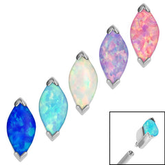 view all Steel Single Marquise Opal for Internal Thread shafts in 1.2mm body jewellery