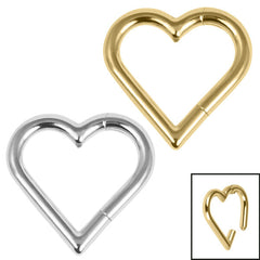 view all Titanium Heart Hinged Clicker Ring body jewellery