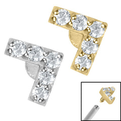 view all Steel Jewelled Chevron for Internal Thread shafts in 1.2mm body jewellery
