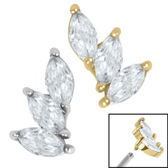view all Steel Climbing Marquise Fan for Internal Thread shafts in 1.2mm body jewellery