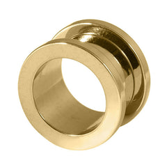view all Gold Steel Screw Flesh Tunnel body jewellery
