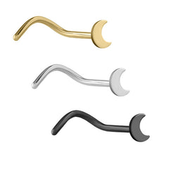 view all Steel Half Moon Nose Stud body jewellery