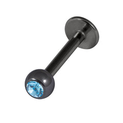 view all Black Steel Jewelled Labrets 1.2x12mm body jewellery