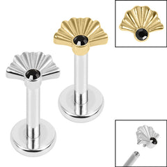 view all Titanium Internally Threaded Labrets 1.2mm -Steel Jewelled Deco Fan body jewellery