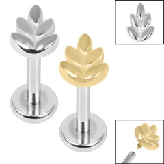 view all Titanium Internally Threaded Labrets 1.2mm - Steel Fern body jewellery