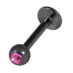 Black Steel Jewelled Labrets 1.6x10mm