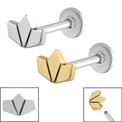 view all Titanium Internally Threaded Labrets 1.2mm - Steel Origami Fan body jewellery