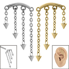 view all Steel 4 Cone Cascade Chain for Internal Thread shafts in 1.2mm body jewellery