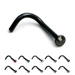 view all Black Steel Jewelled Nose Stud body jewellery