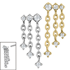 view all Steel 6 Jewel Cascade Chain for Internal Thread shafts in 1.2mm body jewellery