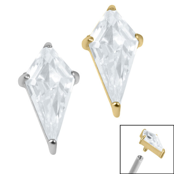 Titanium Claw Set Jewelled Kite Shape for Internal Thread shafts in 1