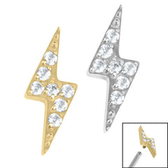 view all Titanium Claw Set Jewelled Lightning Bolt for Internal Thread shafts in 1.2mm body jewellery