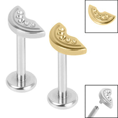view all Titanium Internally Threaded Labrets 1.2mm - Titanium Watermelon body jewellery
