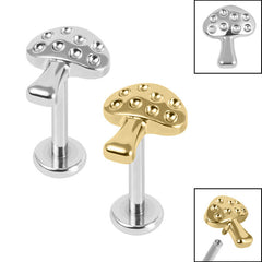 view all Titanium Internally Threaded Labrets 1.2mm - Titanium Mushroom body jewellery