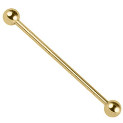 view all Gold Steel Industrial Scaffold Barbell 1.6mm 30-40mm body jewellery