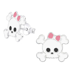 view all Sterling Silver Skull and Bones Ear Stud Earrings ES43 body jewellery