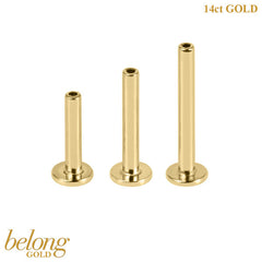 belong 14ct Solid Gold Threadless Labret Posts