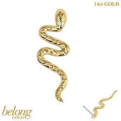 belong 14ct Solid Gold Threadless (Bend fit) Serpent